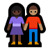 👩🏿‍🤝‍👨🏽 woman and man holding hands: dark skin tone, medium skin tone display on Windows